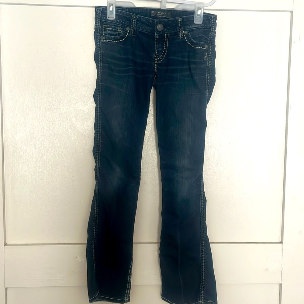 Silver jeans, France’s 18”, W27 L31